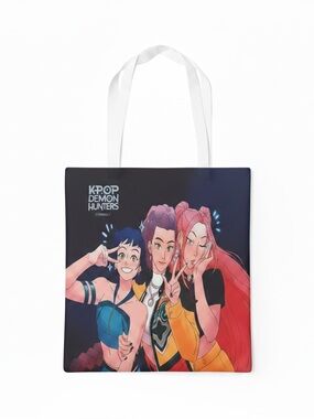 New K-Pop Demon Hunters Huntrix Zipper Tote Bag Rumi Zoey Mira Beach Bag‎